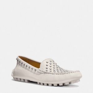 COACH | Arlene Studded Leather Loafers in Chalk